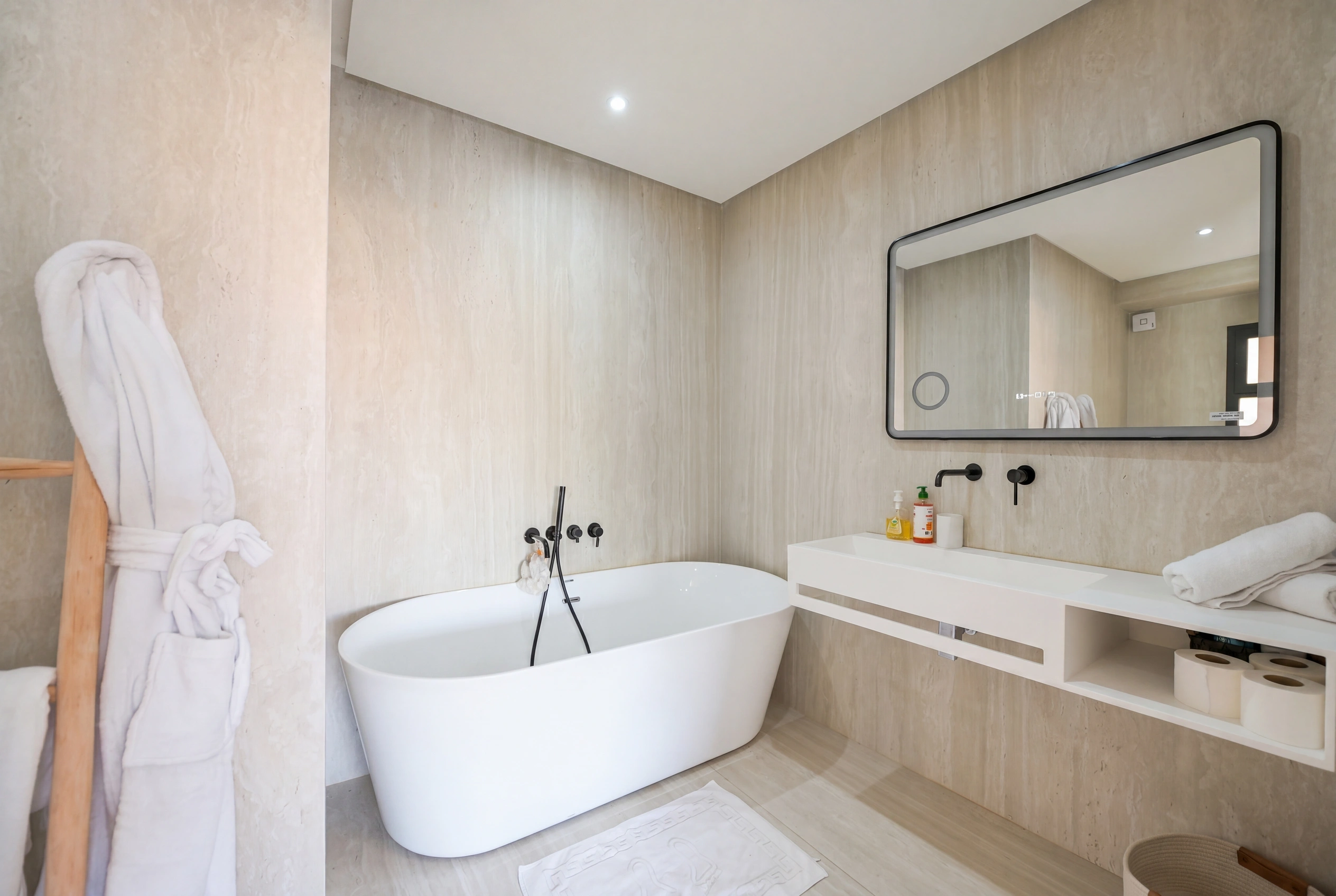 Villa Adam — Luxury en-suite bathroom with freestanding soaking tub