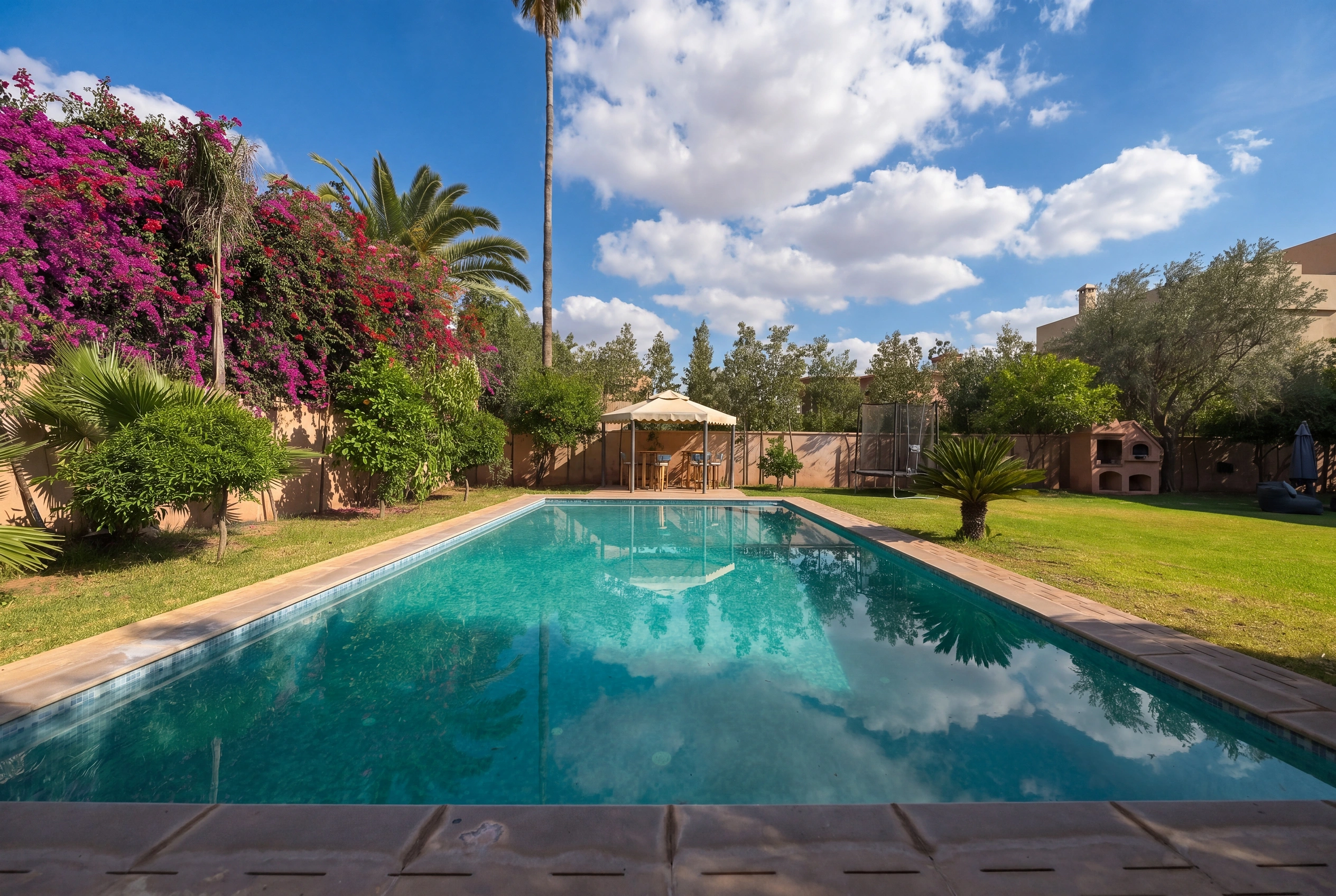 Villa Adam — Private pool with bougainvillea garden, Marrakech