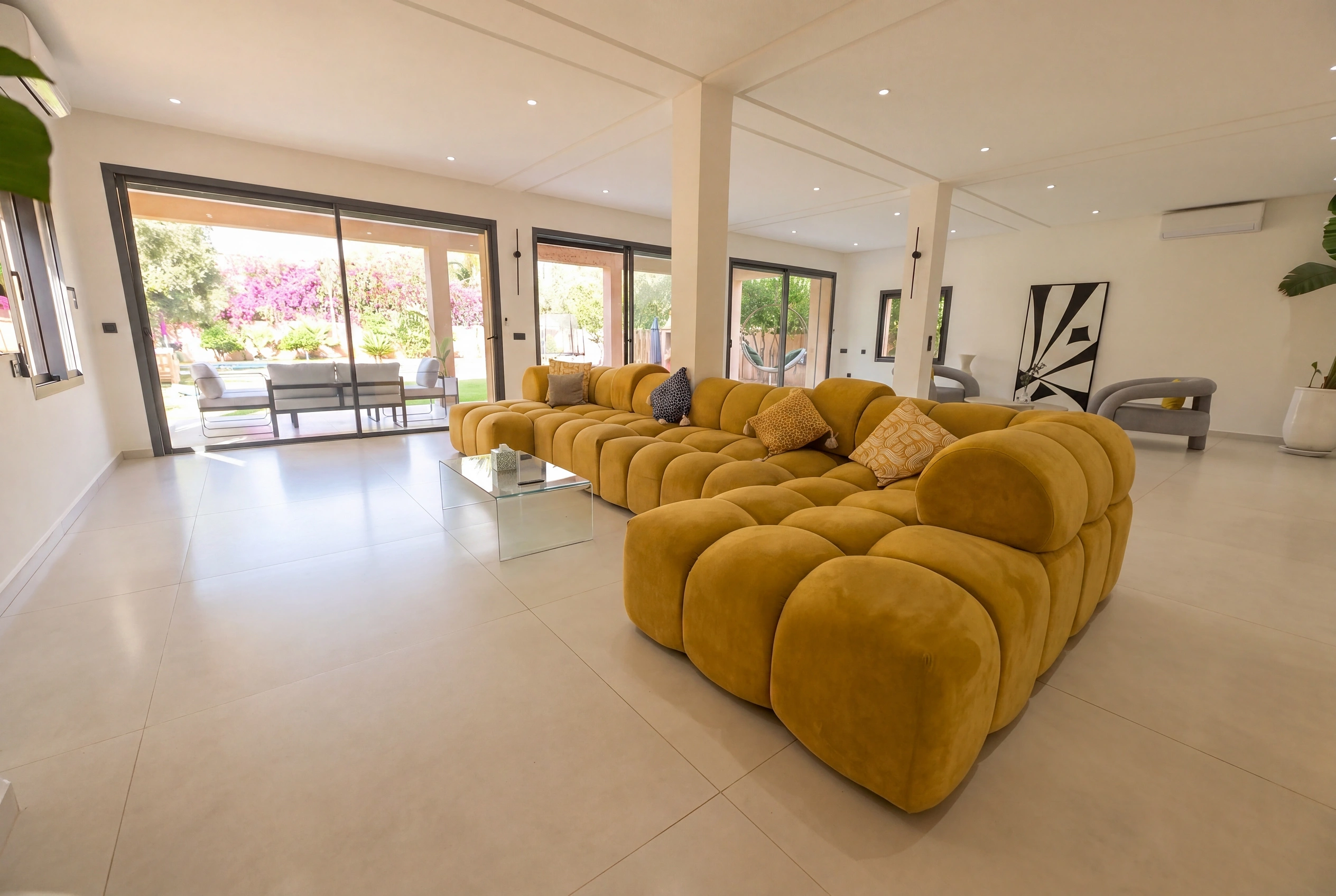 Villa Adam — Spacious living room with garden views